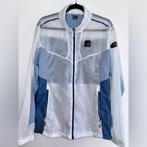 Stylish White and Blue Windbreaker for Men